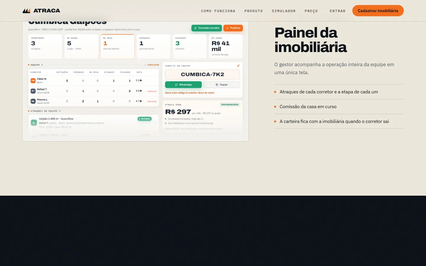 Tela 4 do site ATRACA