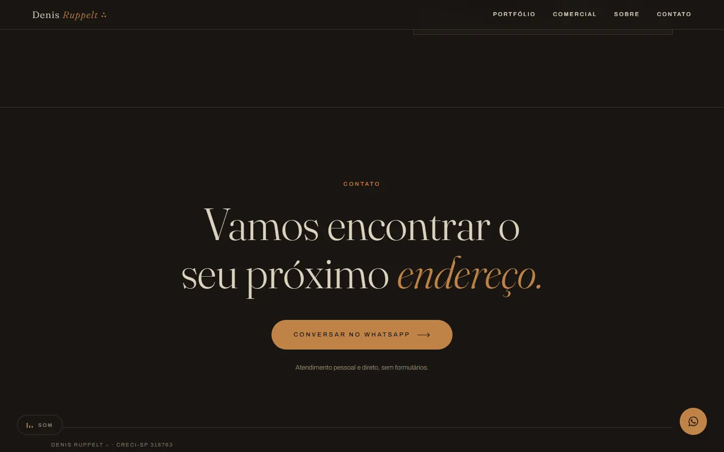 Tela 3 do site Denis Ruppelt