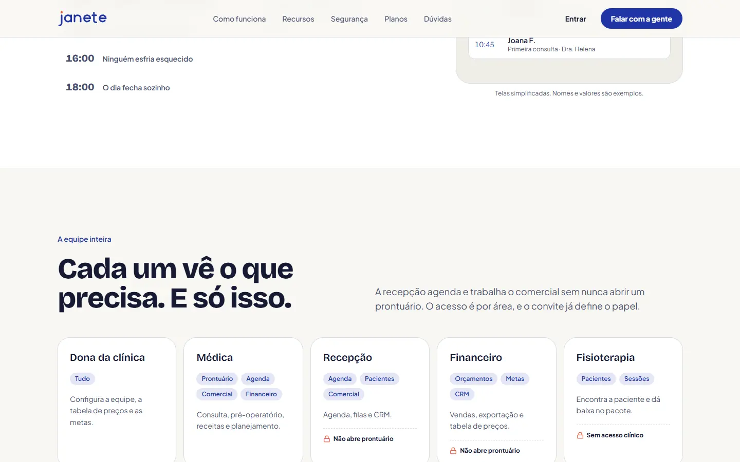 Detalhe do site Janete AI