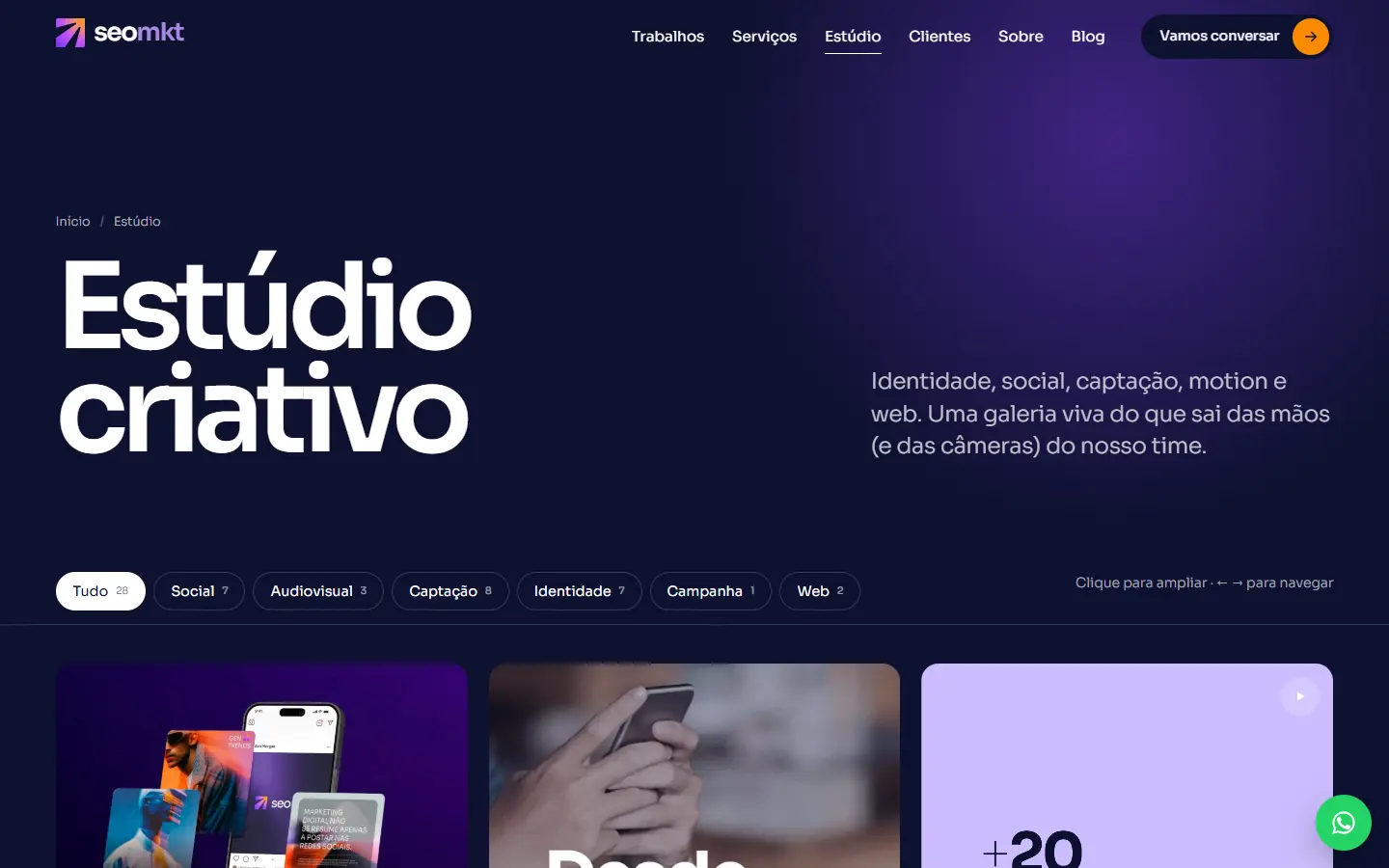Página interna do site seomkt