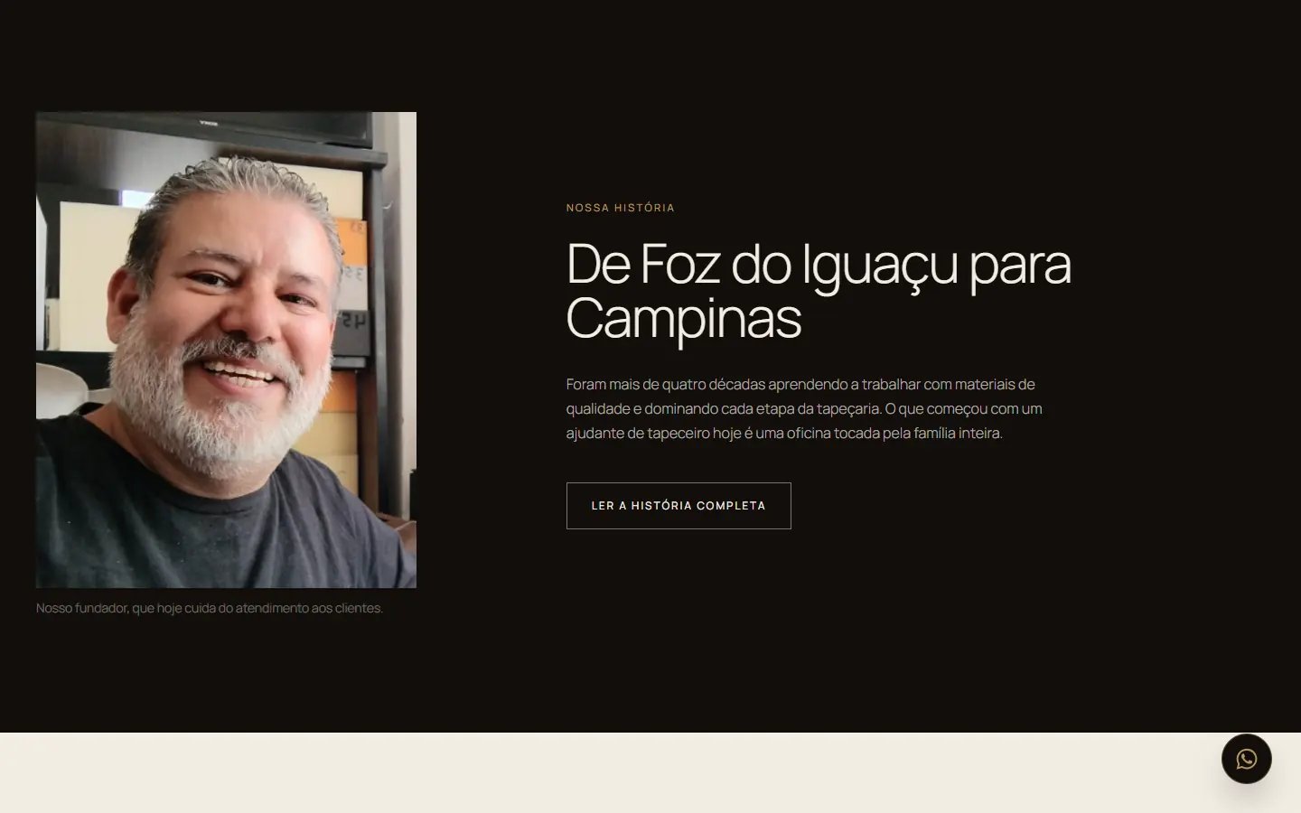 Outro detalhe do site Tapeçaria Paraná
