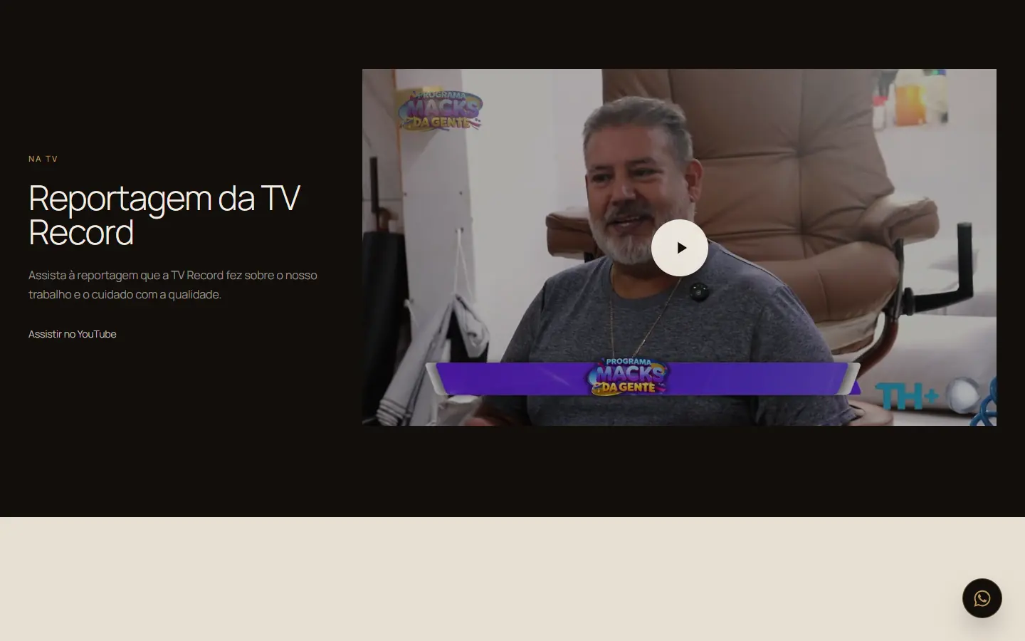 Tela 4 do site Tapeçaria Paraná